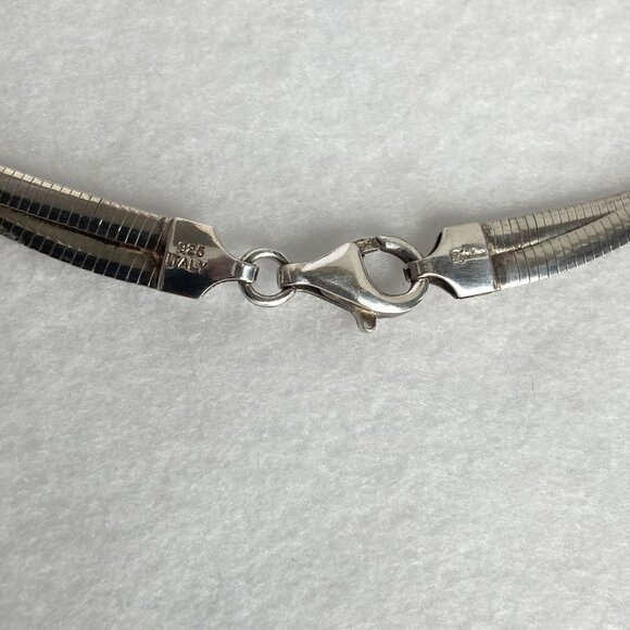 Dyadema Sterling Silver Double Strand Reversible Twisted Omega Chain Necklace - Picture 9 of 16